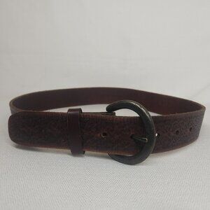 REI Womens Small Brown Leather Belt Celtic / Viking Knot Design